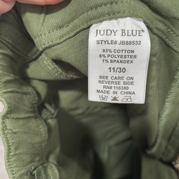 Judy Blue Olive Green High-Waisted Tie Front Womens Pants Size 11/30 - Picture 7 of 8